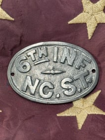 1863 CIVIL WAR 6TH INFANTRY NORTH CAROLINA STATE TROOPS PLATE
