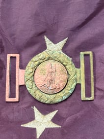RARE CIVIL WAR CONFEDERATE CSA VIRGINIA 2-PIECE BELT PLATE BUCKLE