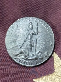 CIVIL WAR CONFEDERATE CSA VIRGINIA LARGE CAST BUTTON
