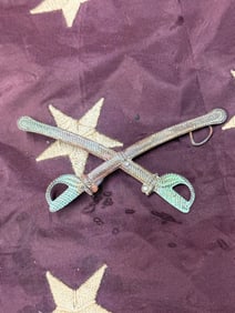 CIVIL WAR CSA FALSE EMBROIDERED CAVALRY HEADGEAR BADGE INSIGNIA