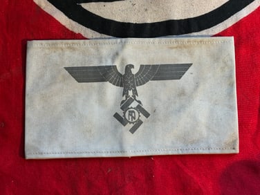 SCARCE WW2 GERMAN TENO ARMBAND WITH RZM PAPER TAG