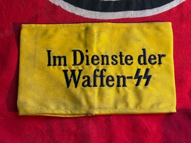 WW2 German armband "Im Dienste der Waffen-SS" With RZM Paper Tag