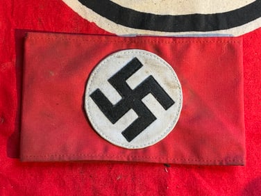 SCARCE WW2 GERMAN NSDAP TUNIC ARMBAND WITH RZM SA PAPER TAG