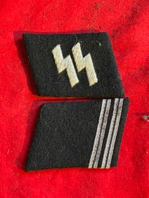 Waffen-SS Collar Tabs SS-Obersturmbannführer TO SS-Mann With RZM Paper Tag