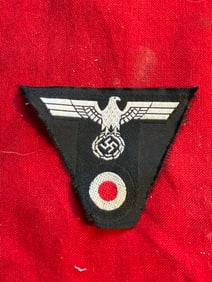 WW2 German Bevo Insignia- M43 T-Form Cap Insignia - Army Panzer EM
