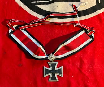 RARE WW2 GERMAN CLOVER 1939 KNIGHTS CROSS TO THE IRON CROSS WITH LONG RIBBON