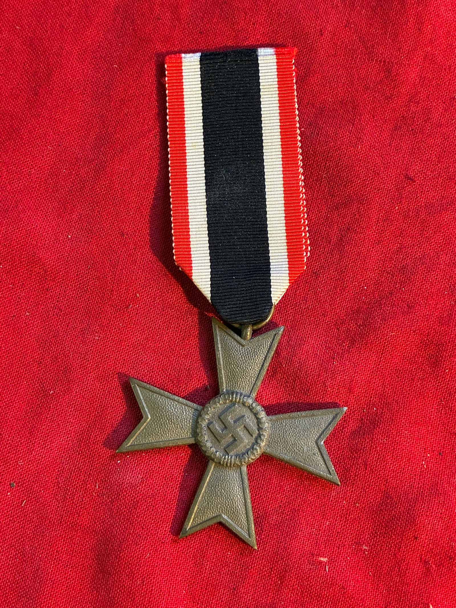 WW2 German War Merit Cross 2nd Class without Sword: WW2 German War Merit Cross 2nd Class without Sword. Decoration of Nazi Germany which could be awarded to civilians and military personnel. Created by Adolf Hitler in 1939 as a successor to the non-com