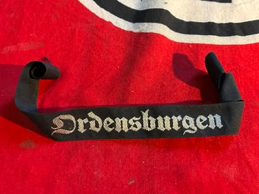 WW2 Flat Wire ORDENSBURGEN Political Leader School Cuff Title Woven