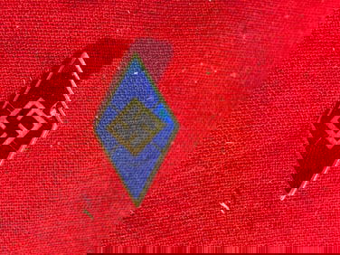 WW2 GERMAN HJ HITLER YOUTH DIAMOND ENAMELED CAP BADGE IN BLUE BY GES. GESCH.