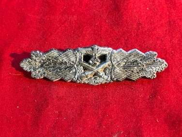 WWII German Maker Marked CLOSE COMBAT CLASP IN Silver. (Nahkampfspange in Silver) By F&BL