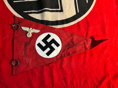 RARE WW2 GERMAN NSDAP POLITICAL VEHICLE PENNANT