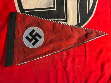 WWII GERMAN THIRD REICHS EARLY SS PENNANT FLAG