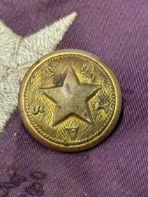 CIVIL WAR CONFEDERATE CSA TEXAS STAR LARGE COAT BUTTON