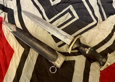 WW2 GERMAN WAFFEN SS DAMASCAS BLADE DAGGER BY CARL EICKHORN SOLINGEN