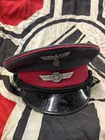 WW2 GERMAN VISOR CAP FOR A LUFTWAFFE ELEVATOR OPERTATOR AND DOORMAN