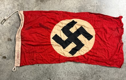 WW2 GERMAN NSDAP NATIONAL POLITICAL FLAG WITH MAKER MARKS