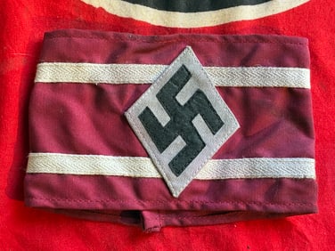 WW2 GERMAN HITLER YOUTH STUDENTS ARMBAND WITH RZM PAPER TAG