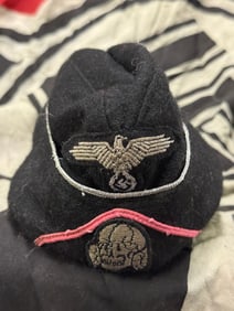 WW2 GERMAN WAFFEN SS TOTENKOPF PANZER GRENADIER OVERSEAS CAP WITH MAKER MARKS
