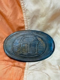 CIVIL WAR CONFEDERATE CSA GEORGIA STATE OVAL BELT BUCKLE WITH PUPPY PAW HOOKS