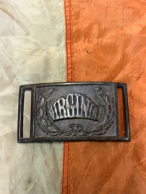 CIVIL WAR CONFEDERATE CSA VIRGINIA WITH WREATH BELT PLATE BUCKLE
