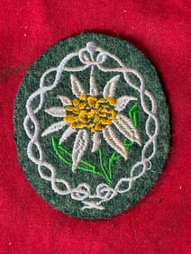 WWII German Army Gebirgsjager Edelweiss Mountain Troops Sleeve Badge