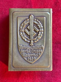 German WWII Era Matchsafe, SA Gruppe Niederrhein 1939