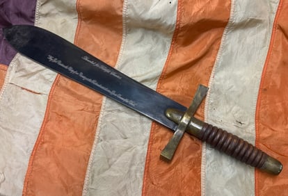 1800'S MICHAEL PRICE PRESENTATION BOWIE KNIFE GIVEN TO A RAILROAD OFFICER