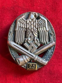German WWII 25 Engagement General Assault Badge by JFS