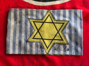 RARE WW2 GERMAN CONCENTRATION CAMP UNIFORM ARMBAND WITH STAR OF DAVID