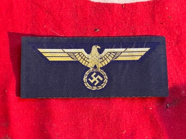 WWII German Kriegsmarine Cap Eagle Bevo