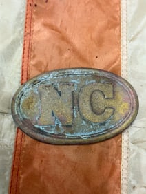 CIVIL WAR CONFEDERATE N.C. NORTH CAROLINA OVAL BELT PLATE BUCKLE