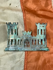 CIVIL WAR ENGINEERING CORPS ENGINEER'S HEADGEAR BADGE INSIGNIA