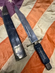 MASSIVE 1800'S I-XL G. WOSTENHOLM SHEFFIELD BOWIE KNIFE WITH SHEATH