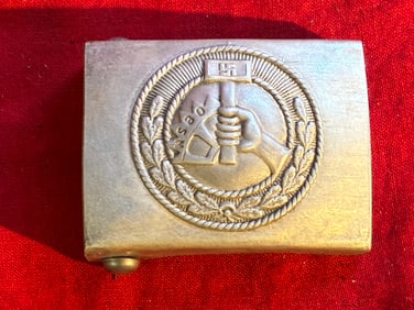 A GERMAN WW2 NSBO BELT BUCKLE RZM M34/2 MARKED