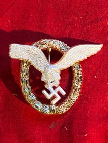 WWII GERMAN LUFTWAFFE PILOT OBSERVER BADGE BY ASSMANN