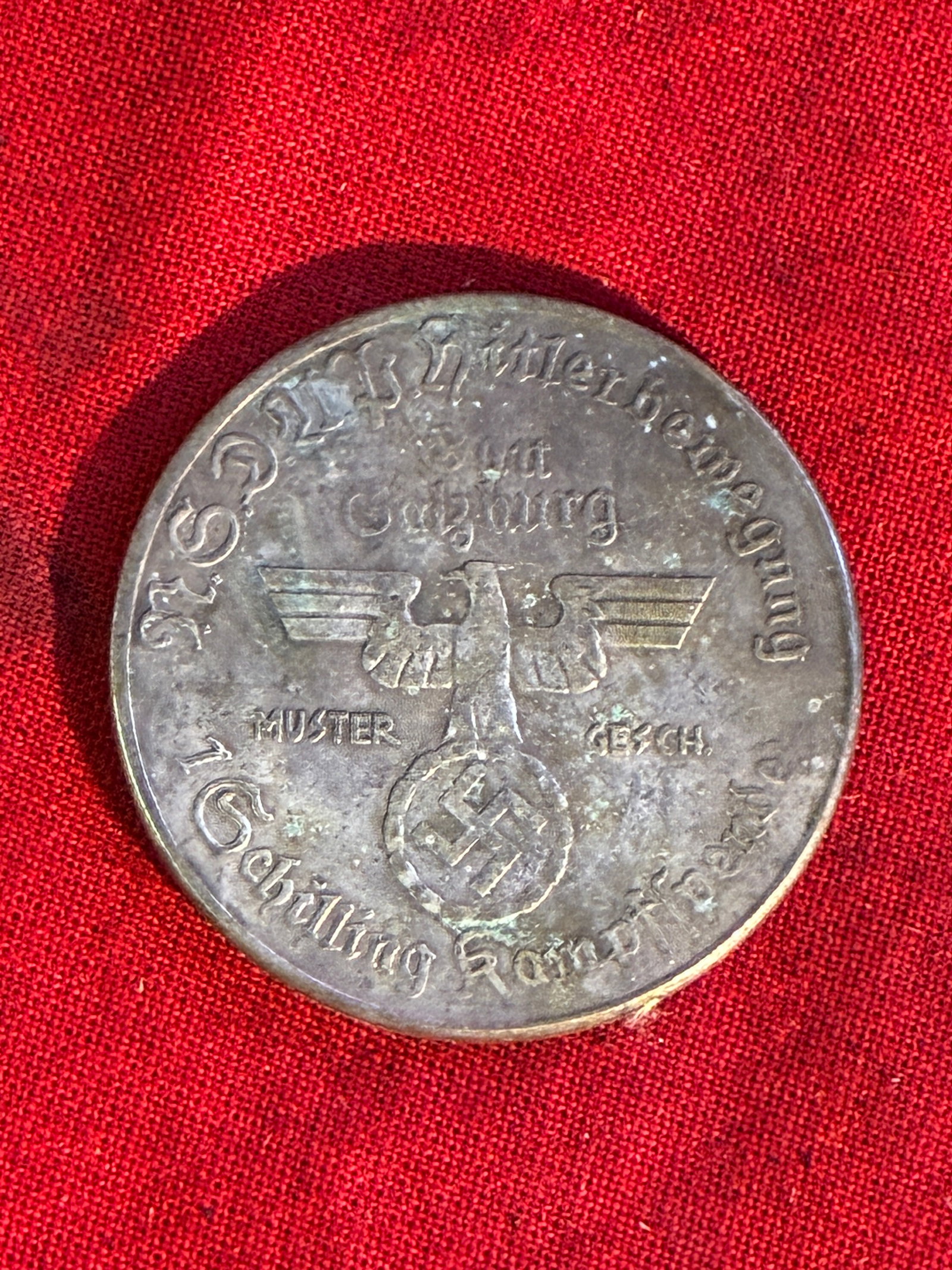 WW2 Germany Third Reich Hitler NSDAP Upper Austria Aluminum Token: WW2 Germany Third Reich Hitler NSDAP Upper Austria Aluminum Token.
