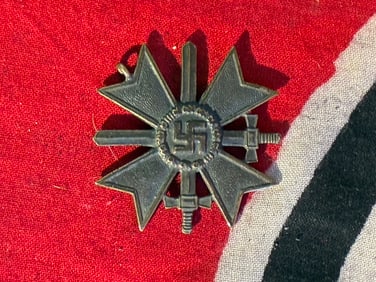 RARE WW2 GERMAN MERIT CROSS WITH SWORDS IN SILVER MEDAL