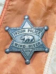 ANTIQUE 1800'S IDNAIN POLICE WIND RIVER WYO. BADGE