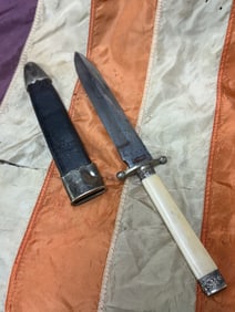 CONFEDERATE CIVIL WAR BONE HANDLE BOWIE KNIFE MARKED LASSERRE N. ORLEANS