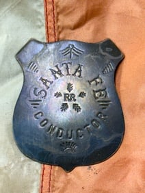 ANTIQUE 1800'S SANTA FE CONDUCTOR BADGE