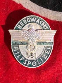 WW2 German Bergwacht Hilfspolizei-Mountain Guard Executive Badge