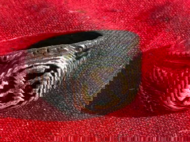 WW2 GERMAN HAKENKREUZ WIKING RING IN 800 SILVER