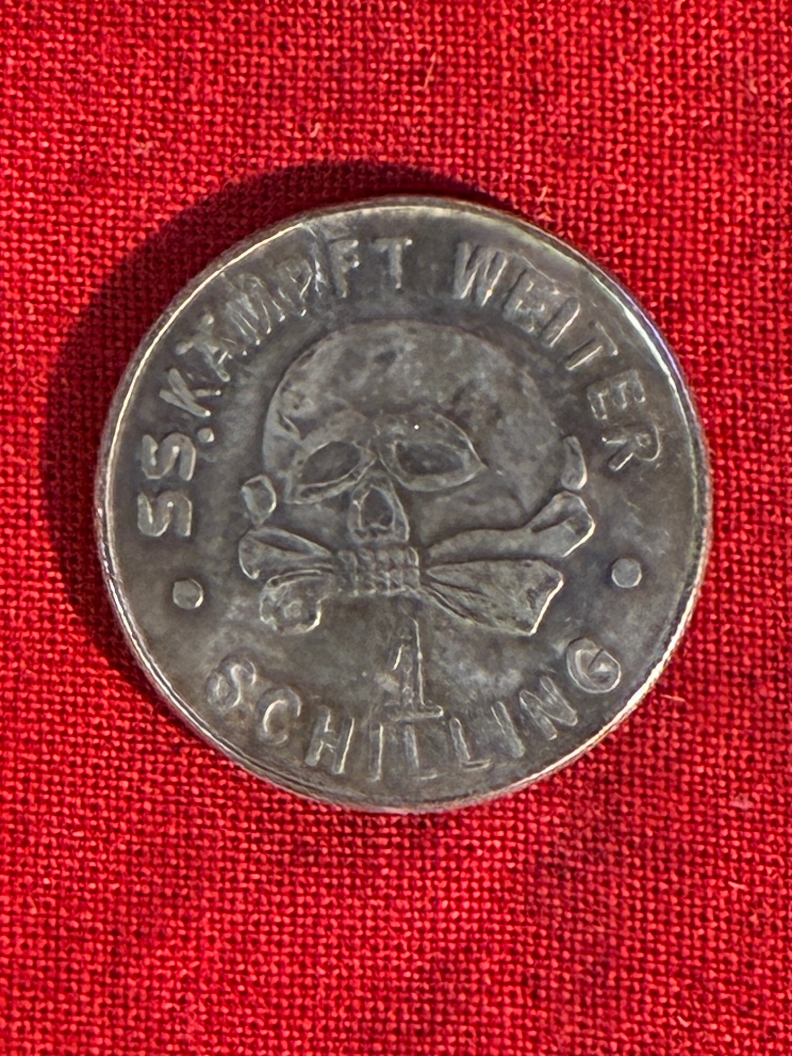 WW2 GERMAN 1940 WW2 SS KANTINEGELD 1 SCHILLING 3rd REICH HITLER ERA SILVER COIN: WW2 GERMAN 1940 WW2 SS KANTINEGELD 1 SCHILLING 3rd REICH HITLER ERA SILVER COIN