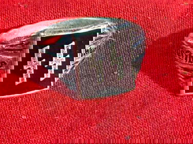 WW2 GERMAN WAFFEN SS ENAMELED "MEINE EHRE HEISST TREUE" 800 SILVER RING