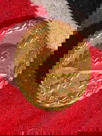 RARE WW2 GERMAN 3RD REICH WOUND BADGE IN GOLD - MAKER MARKED