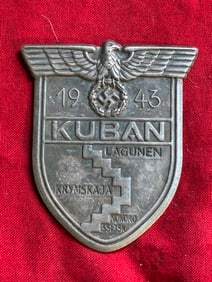 WW2 Germany KUBAN Service Shield Badge Pin