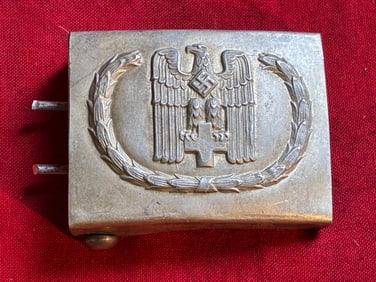 Very Rare Third Reich German Red Cross Personal DRK EM’S Belt Buckle By RZM M34/2