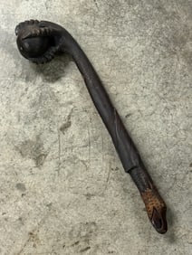 ANTIQUE 1800'S NATIVE AMERICAN SIOUX INDIANS BALL IN EAGLES CLAW WAR CLUB