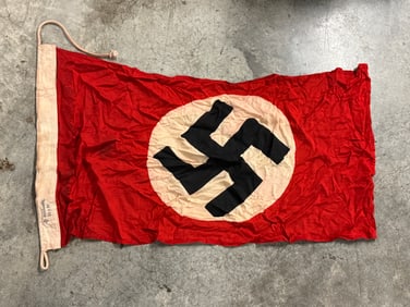 RARE WW2 GERMAN NATIONAL FLAG MAKER MARKED REICHSDFLG 55X90