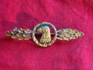 German WWII Luftwaffe Flight Operational Clasp in Gold for Reconnaissance